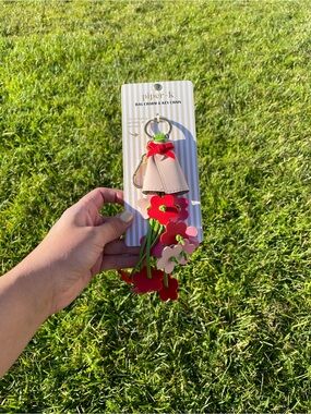 Piper K Red Floral Bag Charm